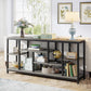 Grey Industrial Grade Console Sofa Table 70Inch Shelves