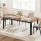 Industrial Wood Dining Table 78.7 Inches Long Brown Finish