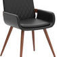 Mid Century Modern Faux Leather Dining Chairs Set 2 Black