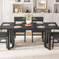 63 Inch Extendable MDF Board Dining Table Set Black Finish