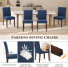Blue Upholstered Parsons Dining Chairs Birchwood Legs