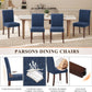 Blue Upholstered Parsons Dining Chairs Contemporary Set