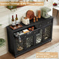 Black Sideboard Buffet Cabinet With Adjustable Shelves
