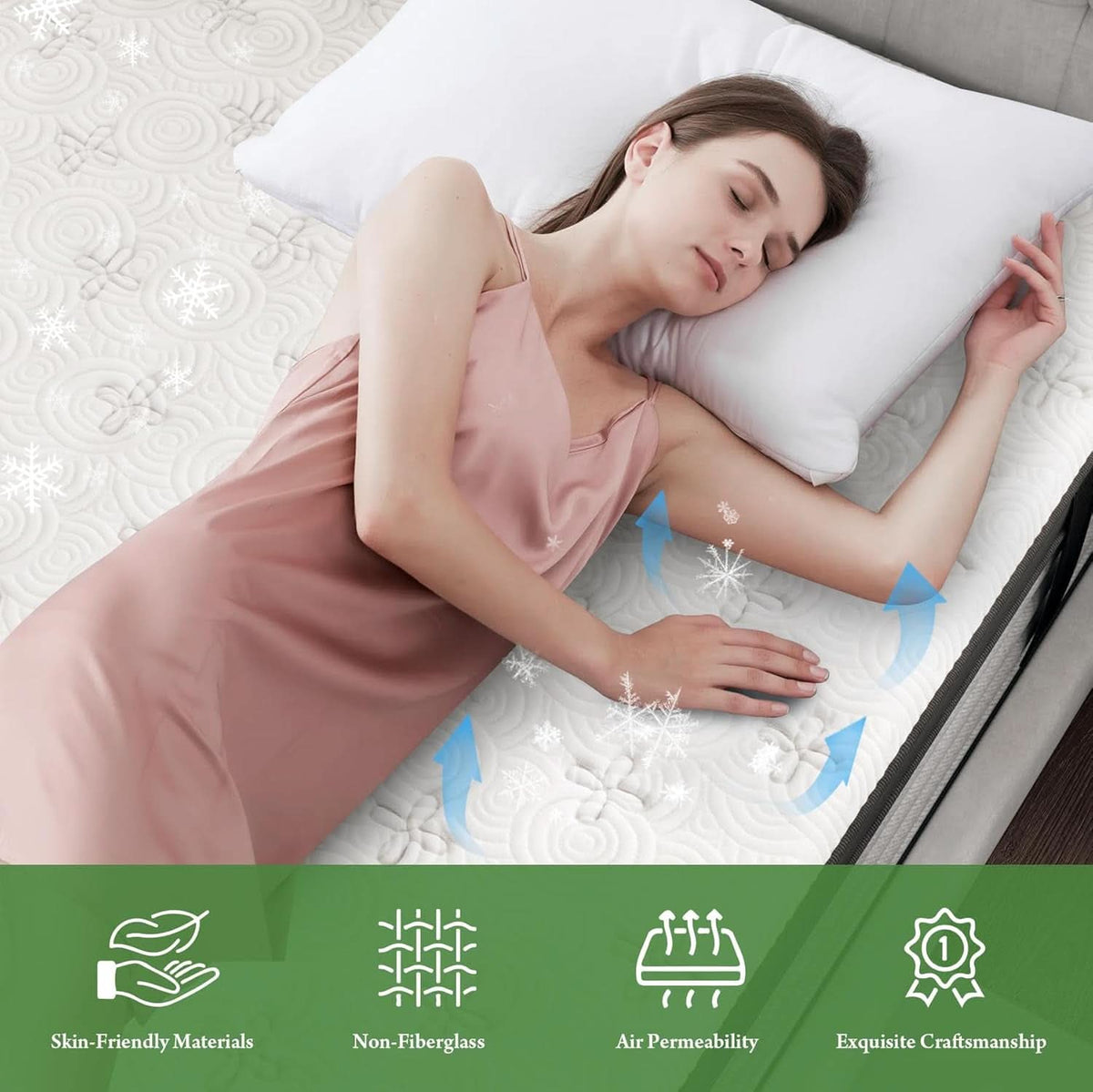 King Size Contemporary Memory Foam Hybrid Mattress-2