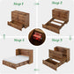 Barnwood Murphy Bed Cabinet Featuring Charging Station