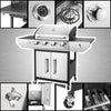 Four Burner Propane Grill With Barbecue Side Burner