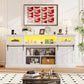 White Brown Farmhouse TV Stand 80 Inch Televisions