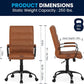 Whitney Mid-Back Leather Desk Chair Brown Black Adjustable Height