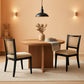 BeigeTextured Rattan Dining Chairs CaneBack Set Two