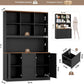 Seventy Two Inch Tall Black Bookcase With Power Out let System-2