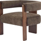 Dark Brown Velvet Upholstered Accent Chair Cushion