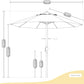 9Foot Outdoor Patio Umbrella Auto Tilt Sunbrella Fabric