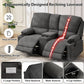 67.9 Inch RV Dark Leatherette Living Room Sofa Recliner