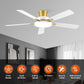 52 Inch Ceiling Fan With Remote Dimmable Lights White Gold