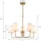 Five Light Gilded Farmhouse Chandelier With White Shades-1