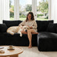 Black 92.5 Inch Modular Sectional Sofa Convertible