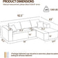 Black 92.5 Inch Modular Sectional Sofa Convertible