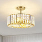 Gold Crystal Ceiling Light 14 Inch Contemporary Style