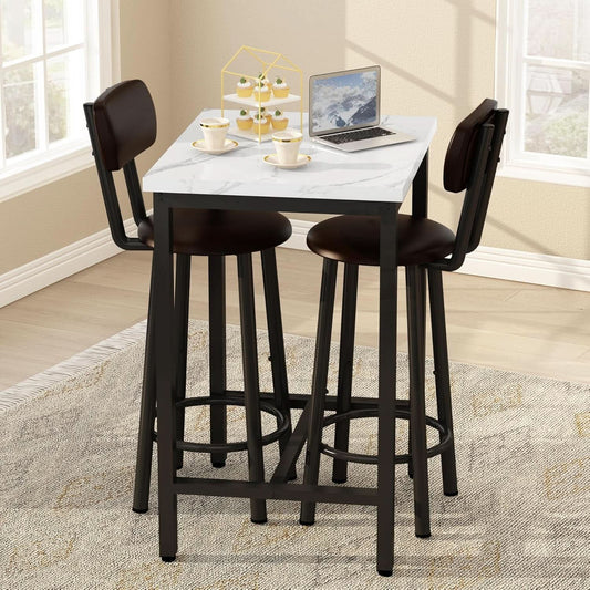 White 24Inch Square Dining Table Set Space Savvy Design