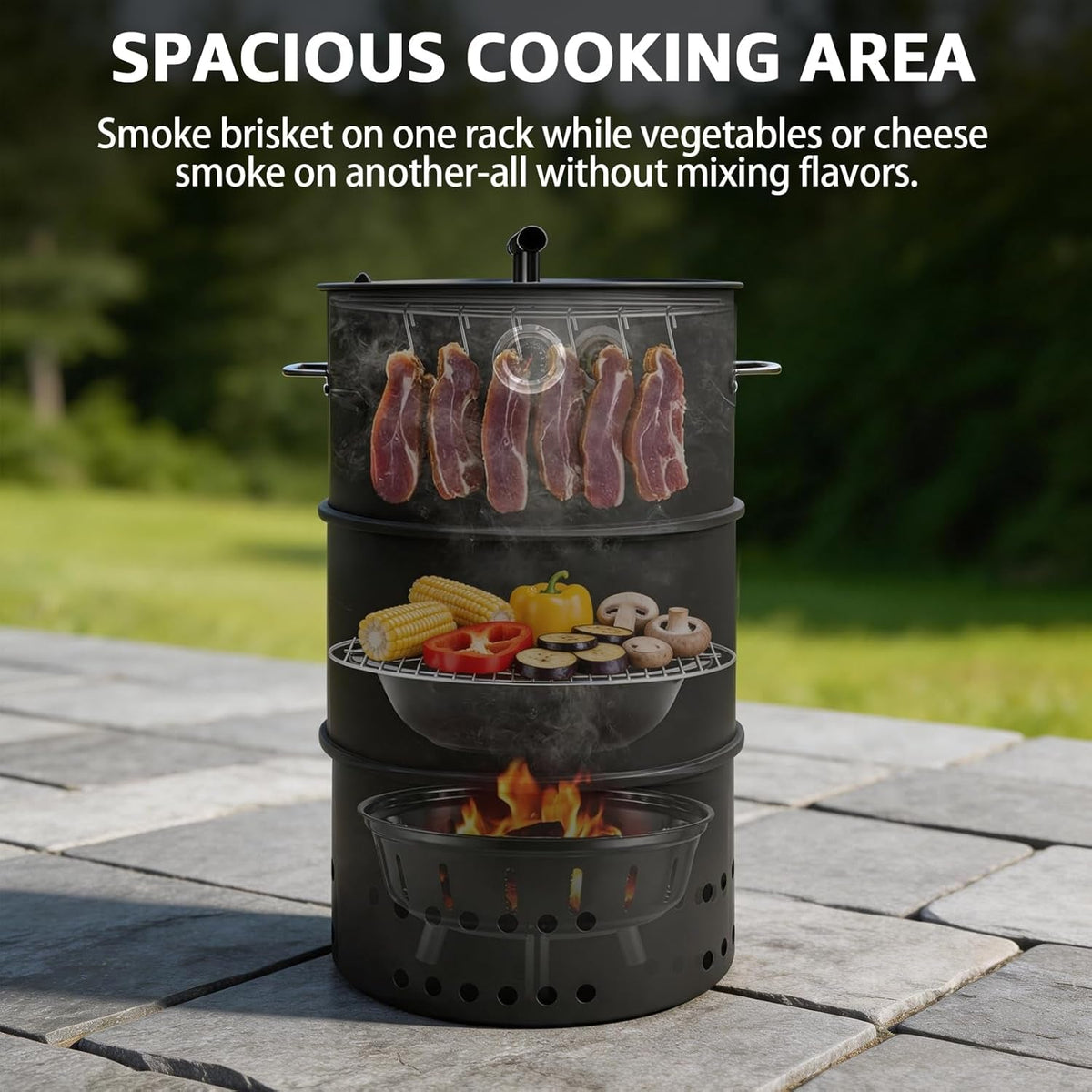 Twenty Inch Charcoal Smoker Grill With Thermometer