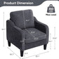 Dark Grey Mid Century Modern Accent Chair For Living Room