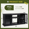 Retro TV Stand For 65 Inch TV With Storage And Open Shelves Black