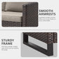 Seven Piece Outdoor Wicker Patio Furniture Set With Swivel Rockers