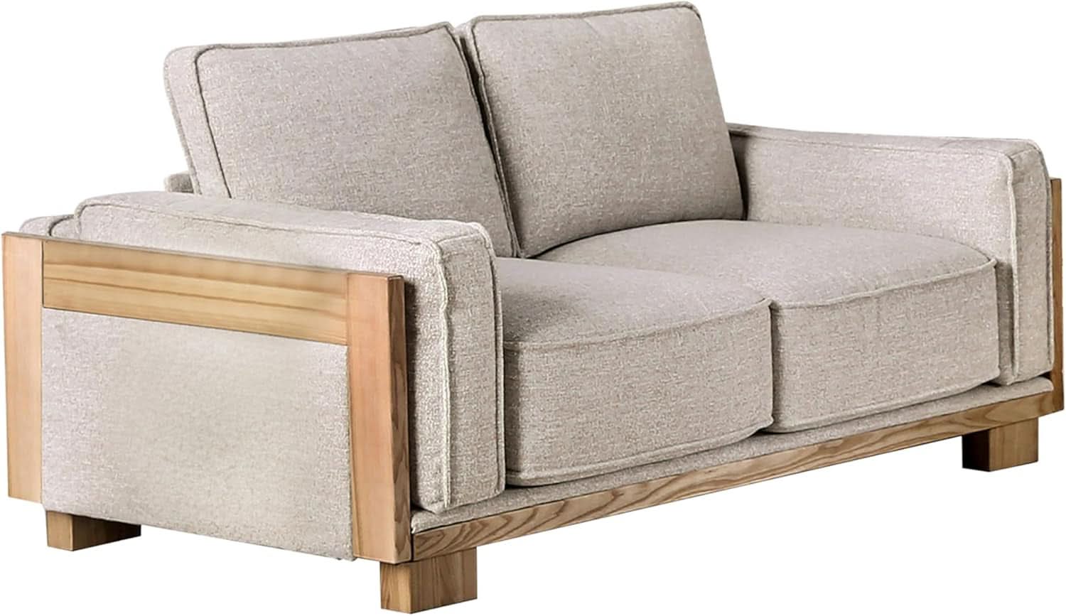 Oran Modern Sofa Set With Track Arms Light Brown Living Room-3