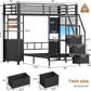 Charcoal Twin Bunk Bed With Charging Station Drawers