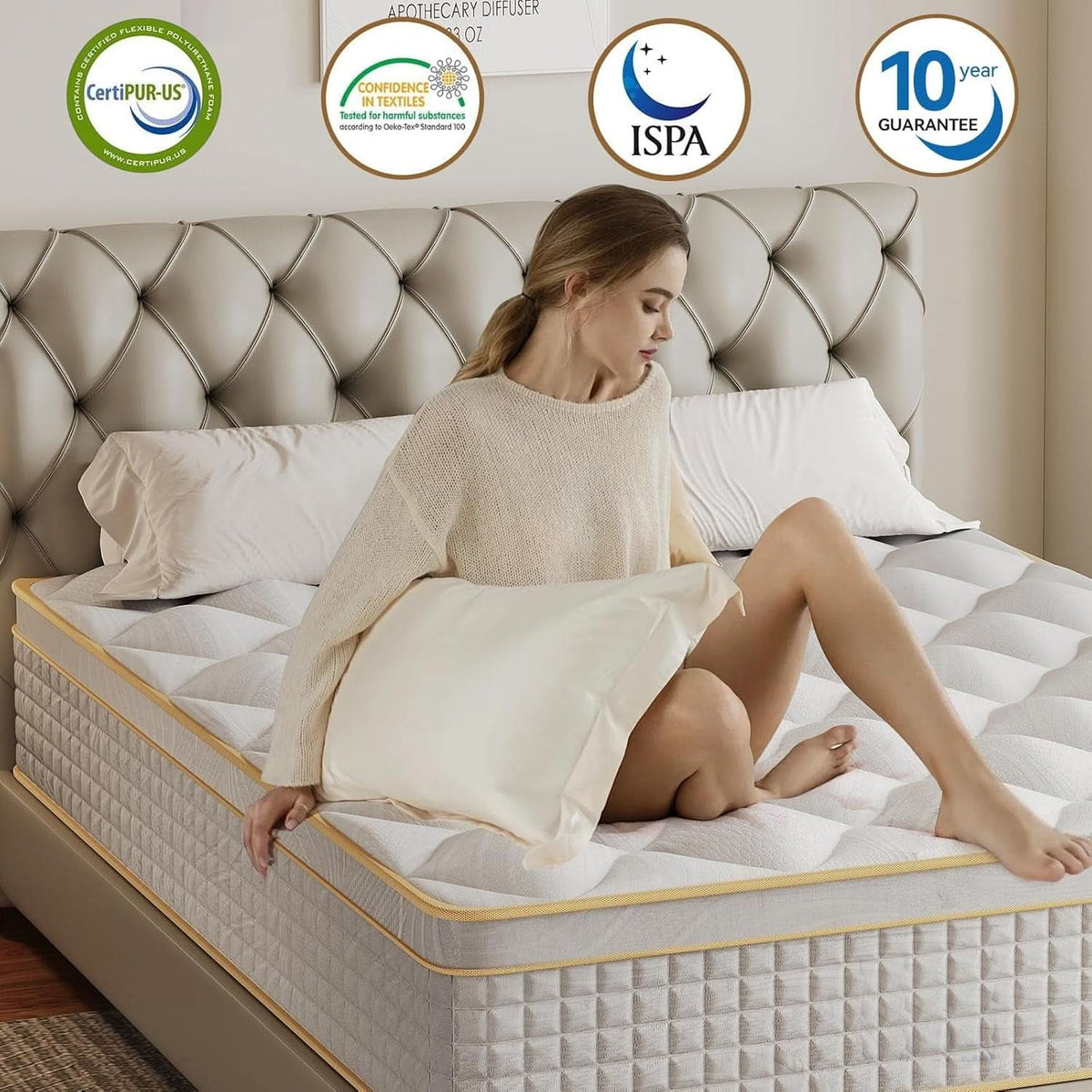 King Hybrid Mattress Twelve Inches CertipurUS Memory Foam-3