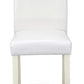 Parson Dining Chairs White Faux Leather Upholstered Pair