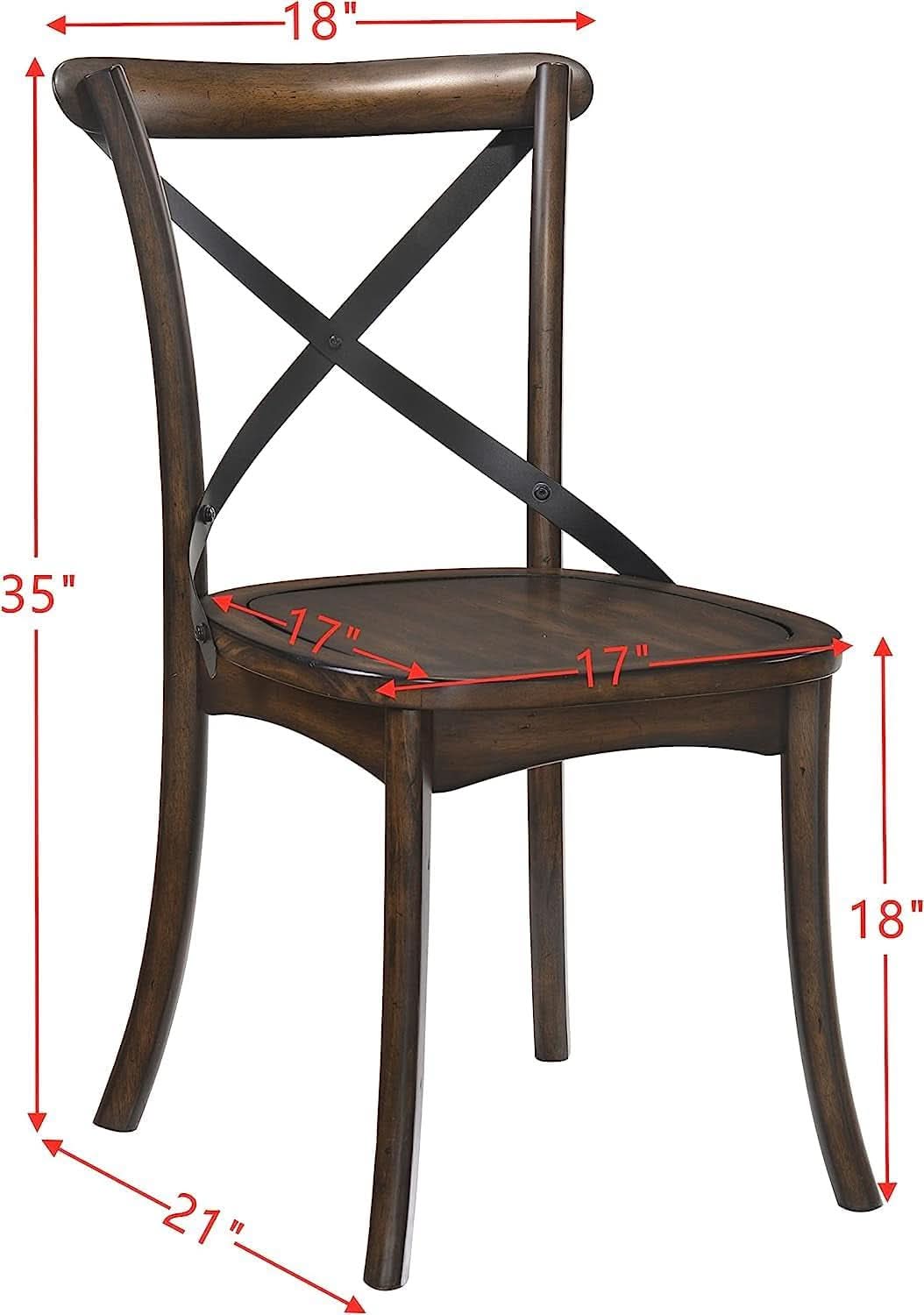 High Quality XBack Dining Chairs Two Dark Oak Finish