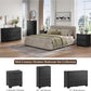 Black Six Drawer Dresser With Contemporary Woodgrain