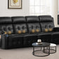 Four Seat Upholstered Sofa Recliner With Cupholders