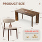 63Inch Industrial Dining Table Set With UpholsteredChairs