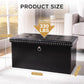 Faux Leather Folding Storage Ottoman 30 Inch Size Black