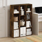 Luder 11-Cube Amber Pine Bookcase For Living Room Storage-1