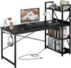FiftyFiveInch Computer Desk With USB Outlet MatteBlack