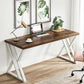 Walnut 55Inch ZShaped Industrial Grade Computer Desk