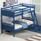 Navy Blue Convertible Twin Over Twin Bunk Bed For Kids