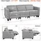 Charcoal Upholstered Power Recliner Sofa 88.6 Inches