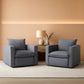 Charcoal Upholstered Swivel Accent Chair 34Inch Wide