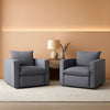 Charcoal Upholstered Swivel Accent Chair 34Inch Wide