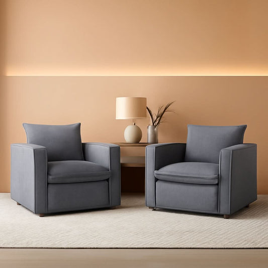 Charcoal Upholstered Swivel Accent Chair 34Inch Wide