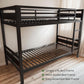 Twin Over Twin Industrial Grade Steel Bunk Bed Black Finish