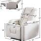 Cream White Power Recliner Chair With USB Ports And Hidden Storage-1