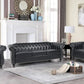 Black Faux Leather Chesterfield Sofa Set 3 Seater Loveseat