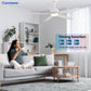 Modern 52-Inch Ceiling Fan Remote White LED
