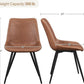 Dining Chairs Set Of 2 Brown Upholstered Faux Leather