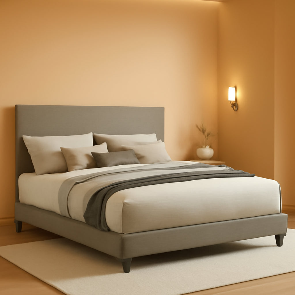 Taupe California King Transitional Style Bed Frame